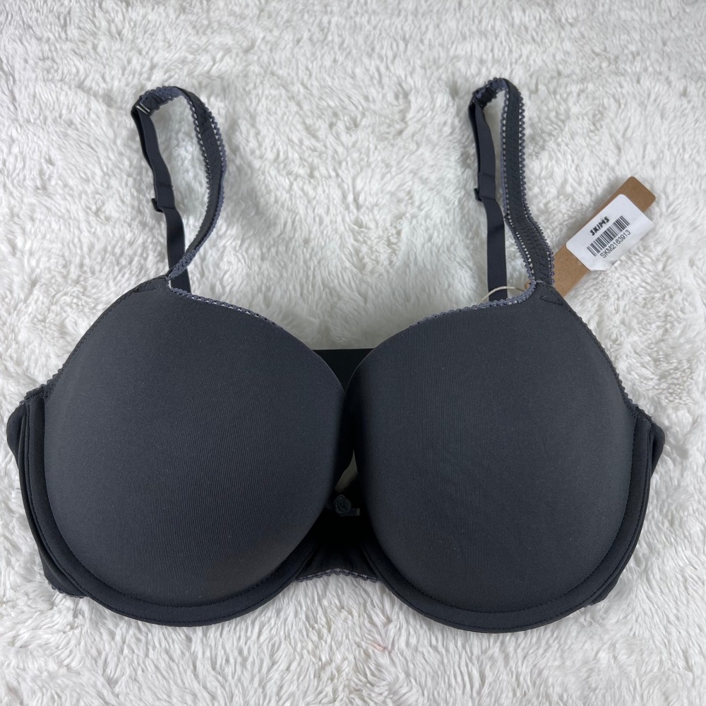 SKIMS Women's Fits Everybody Picot Push Up Bra Ash Contrast 34C‎ NWT - Picture 3 of 8